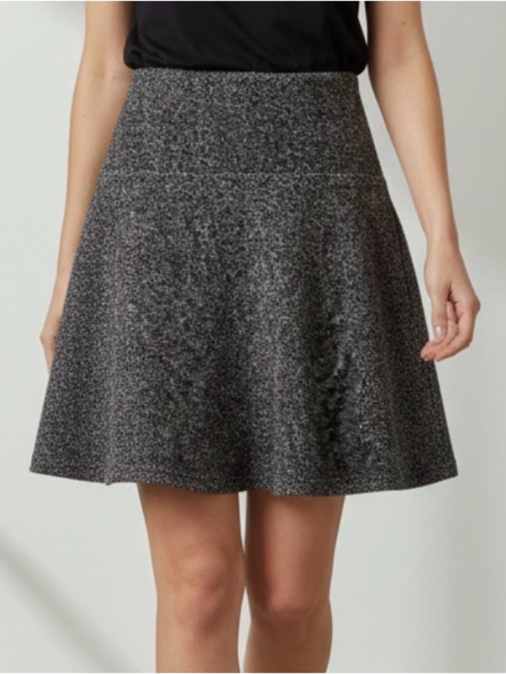 LOFT Petite Charcoal A-Line Skirt